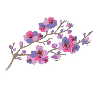 Elle çizilmiş çiçek dekorasyon