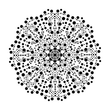 Dekoratif renkli nokta mandala, tasarım elementi. Kartlar, davetiyeler, afişler, posterler, baskı tasarımı için kullanılabilir. Mandala arkaplanı