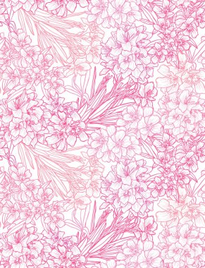 Zakkum çiçekleri ve tasarım elementleriyle zarif, pürüzsüz bir desen. Davetiyeler, kartlar, baskı, hediye paketi, imalat, tekstil, kumaş, duvar kağıtları için çiçek deseni