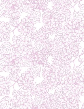 Leylak çiçekleri ve tasarım elementleriyle zarif, pürüzsüz bir desen. Davetiyeler, kartlar, baskı, hediye paketi, imalat, tekstil, kumaş, duvar kağıtları için çiçek deseni