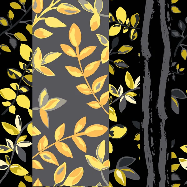 Κομψό Μοτίβο Χωρίς Ραφή Φύλλα Δέντρων Σχεδιαστικά Στοιχεία Floral Μοτίβο — Διανυσματικό Αρχείο