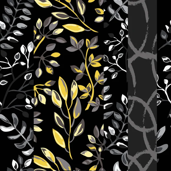Κομψό Μοτίβο Χωρίς Ραφή Φύλλα Δέντρων Σχεδιαστικά Στοιχεία Floral Μοτίβο — Διανυσματικό Αρχείο