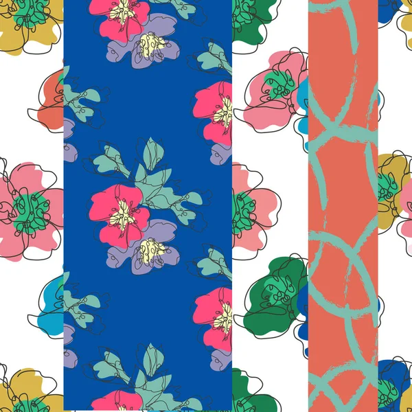 Elegante Patrón Sin Costuras Con Flores Flor Cerezo Sakura Elementos — Archivo Imágenes Vectoriales