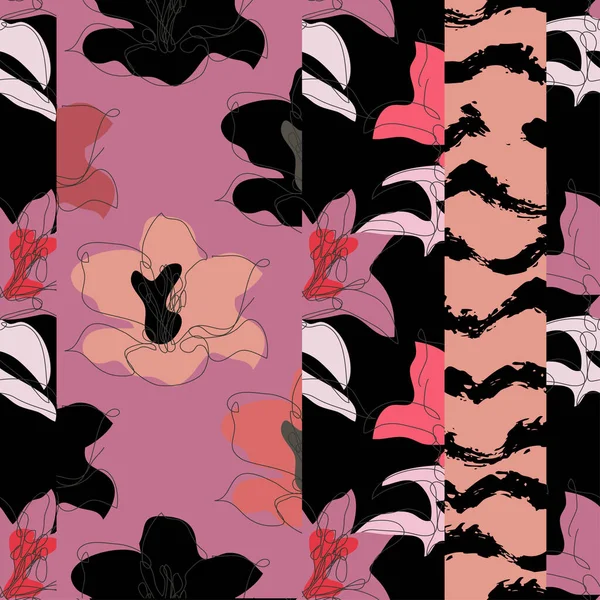 Elegante Naadloze Patroon Met Lelie Bloemen Design Elementen Bloemen Patroon — Stockvector