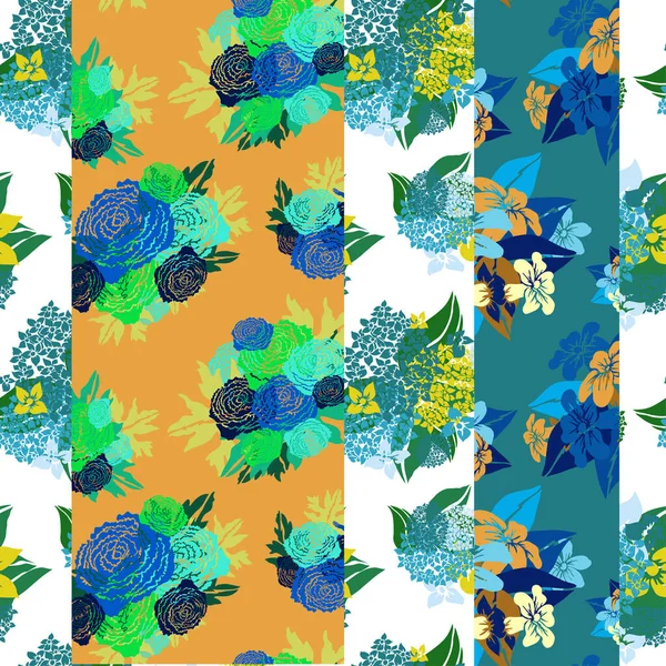 Elegant Naadloos Patroon Met Abstracte Bloemen Design Elementen Bloemen Patroon — Stockvector