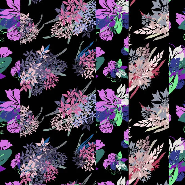 Elegant Naadloos Patroon Met Abstracte Bloemen Design Elementen Bloemen Patroon — Stockvector