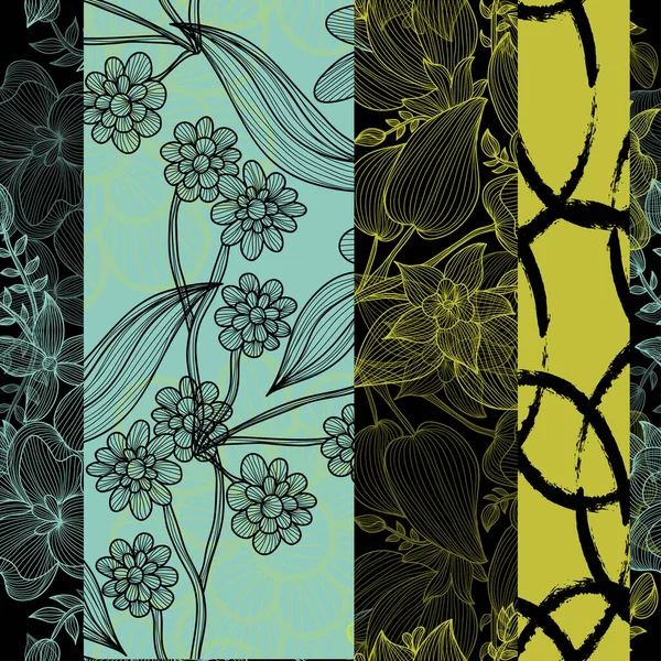 Padrão Sem Costura Elegante Com Flores Abstratas Elementos Design Padrão — Vetor de Stock