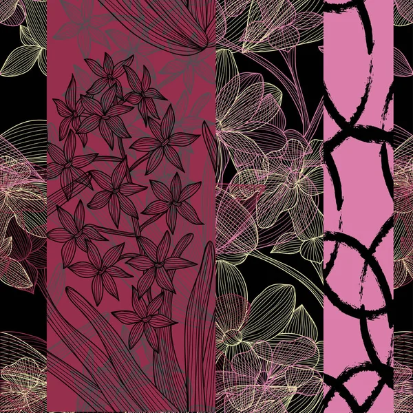 Elegant Seamless Pattern Hyacinth Stephanotis Design Elements Floral Pattern Invitations — Stock Vector