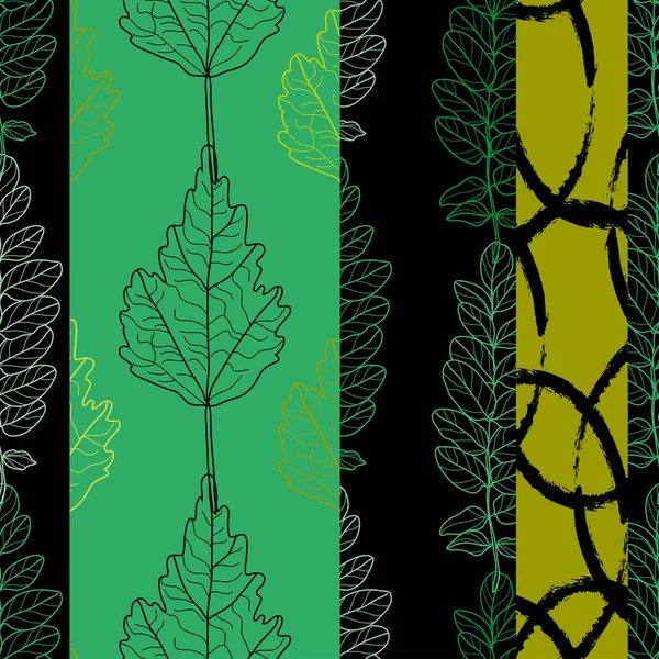 Elegantes Nahtloses Muster Mit Abstrakten Dekorationselementen Für Blätter Blumenmuster Für — Stockvektor