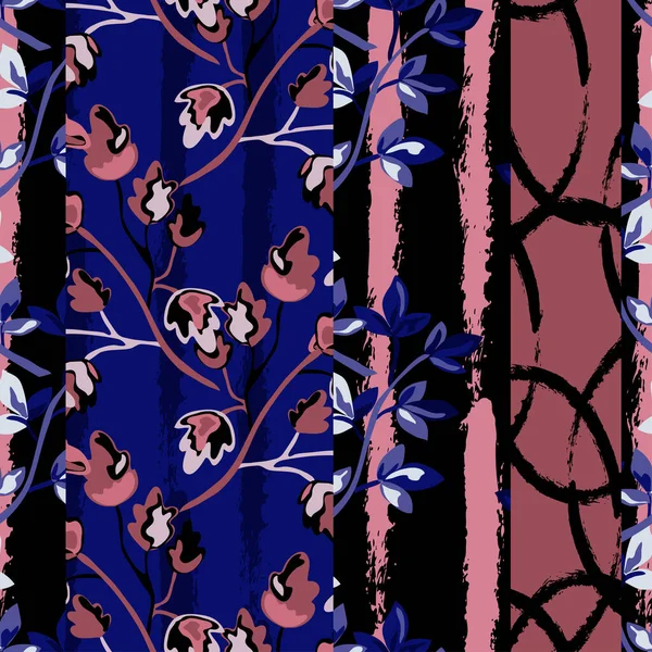 Елегантний Безшовний Візерунок Абстрактними Декоративними Елементами Дизайну Листя Квітковий Візерунок — стоковий вектор