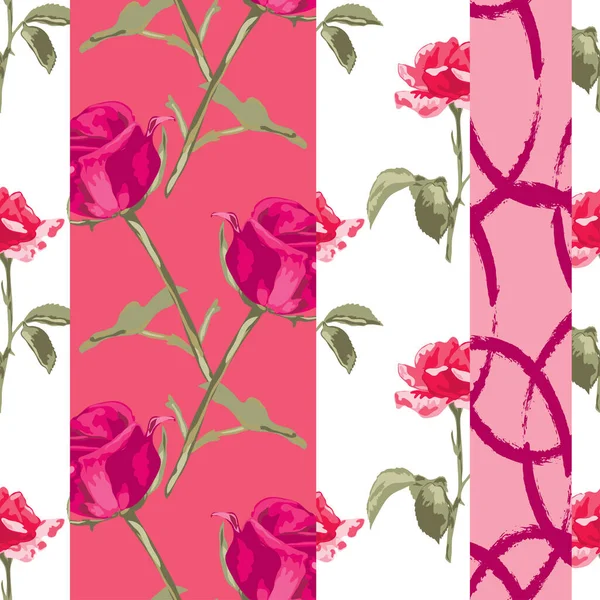 Elegante Patrón Sin Costuras Con Flores Elementos Diseño Patrón Floral — Archivo Imágenes Vectoriales