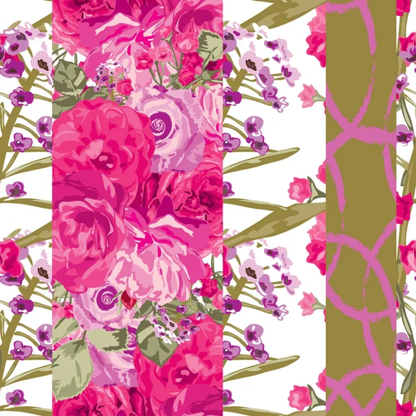 Elegant Naadloos Patroon Met Bloemen Design Elementen Bloemen Patroon Voor — Stockvector