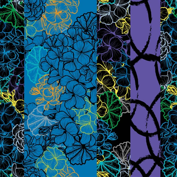 제라늄 섬유없는 디자인 초대장 벽지등을 꽃무늬 — 스톡 벡터