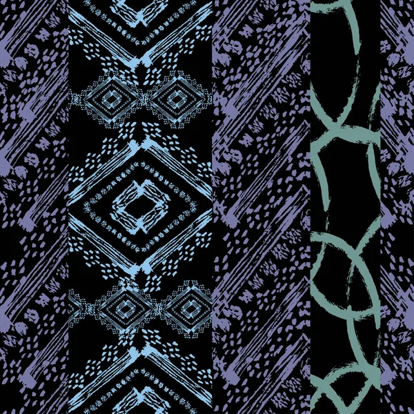 Patrón Sin Costura Grunge Abstracto Elemento Diseño Boho Patrón Tribal — Vector de stock