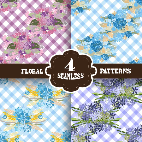 Seamless patterns set — Stock Vector