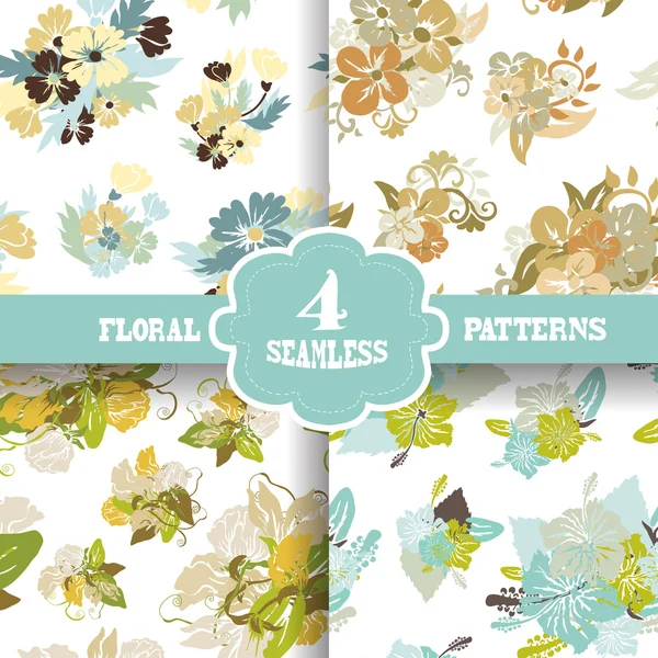 Seamless patterns set — Stock Vector