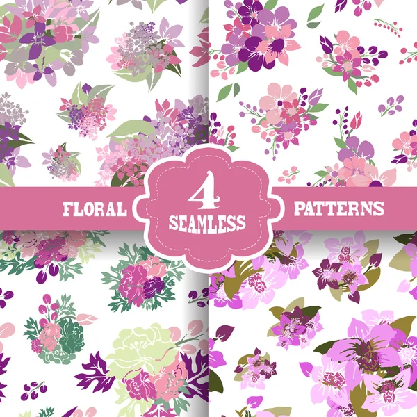 Seamless patterns set — Stock Vector