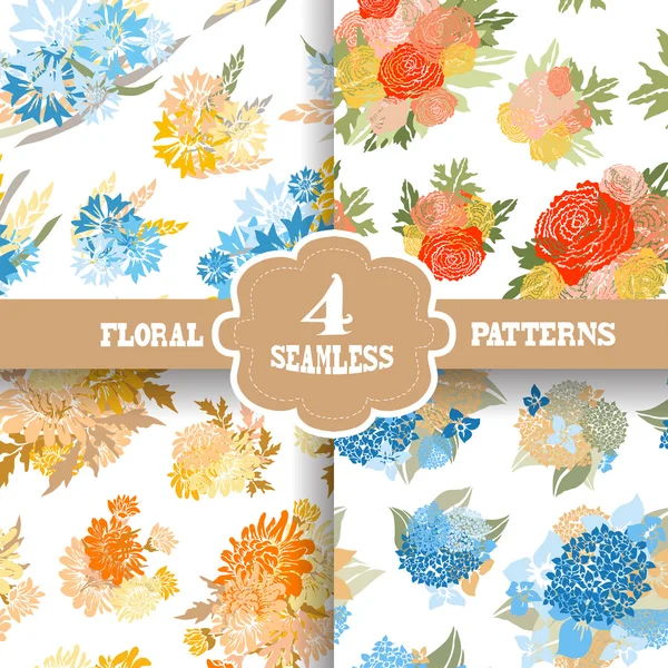 Seamless patterns set — Stock Vector