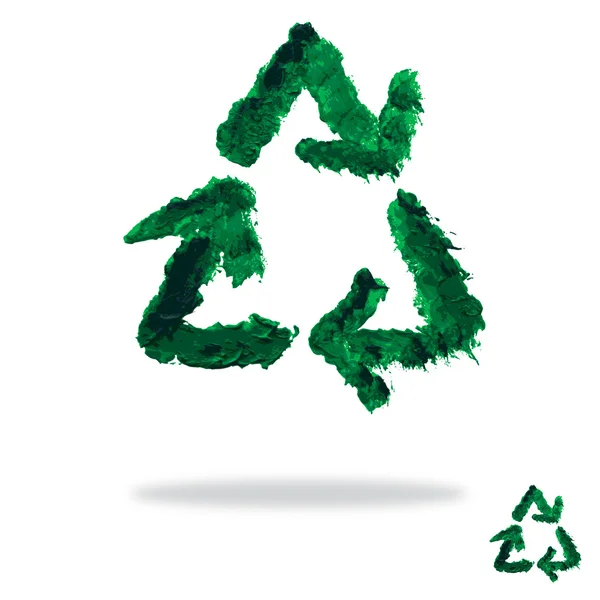 Symbole de recyclage peint à l'huile — Image vectorielle