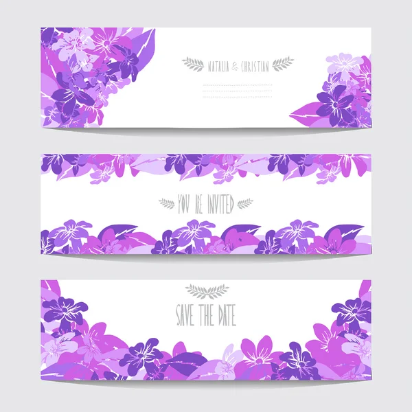 Σύνολο floral κάρτες — Διανυσματικό Αρχείο