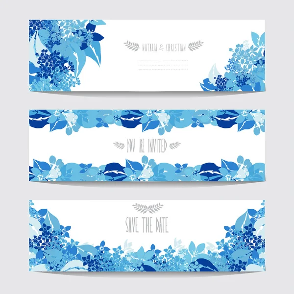 Conjunto de tarjetas florales — Vector de stock