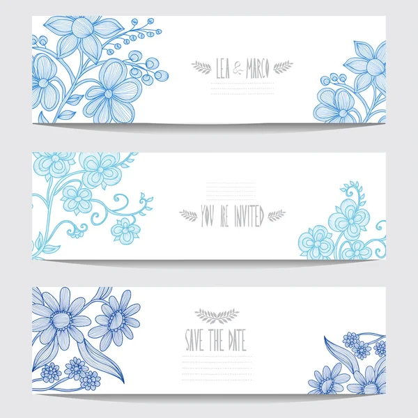 Conjunto de tarjetas florales — Archivo Imágenes Vectoriales