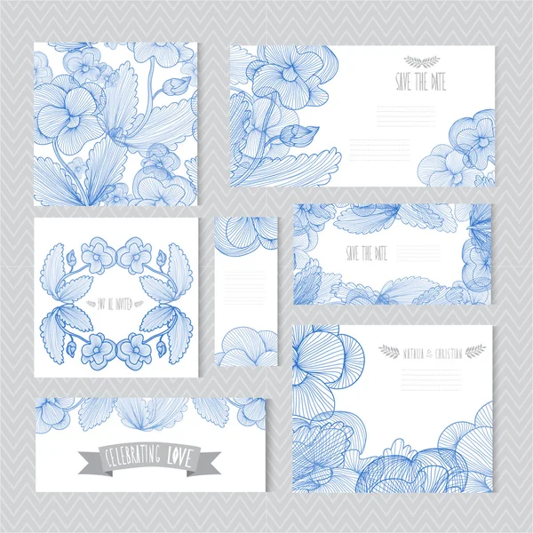 Set de cartes florales Illustration De Stock