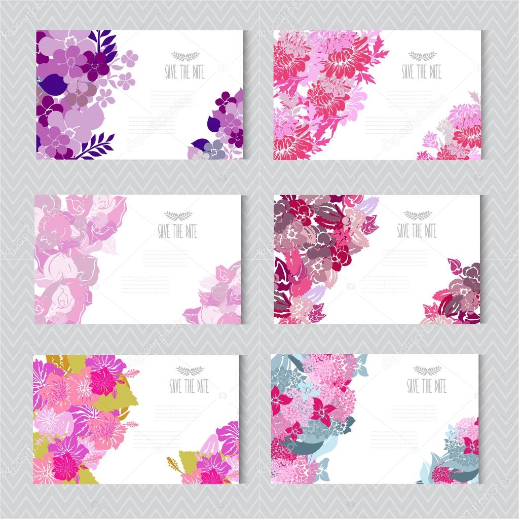 floral cards set