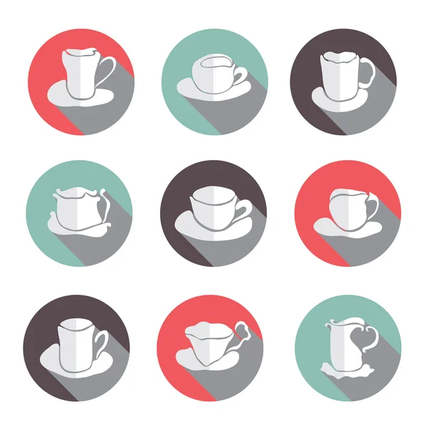 Koffie cups icons set — Stockvector