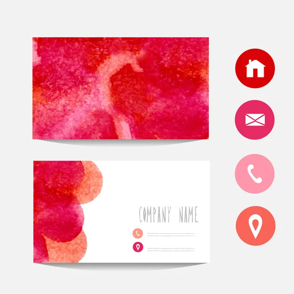 Watercolor business card — Stock Vector