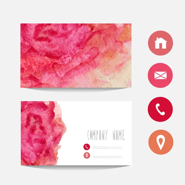 Watercolor business card — Stock Vector