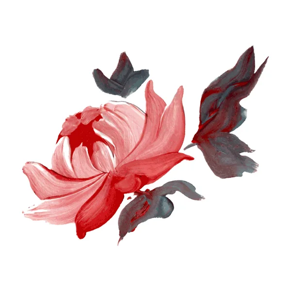Oil painted flower — Stock Vector