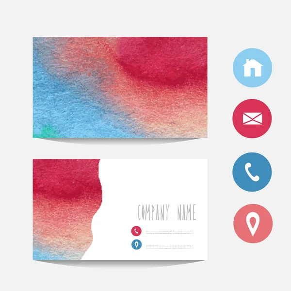 Carte de vizită Watercolor — Vector de stoc