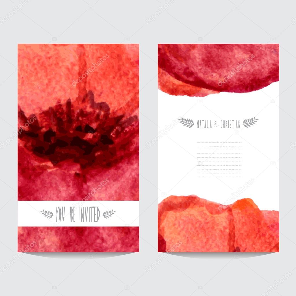 watercolor floral cards set