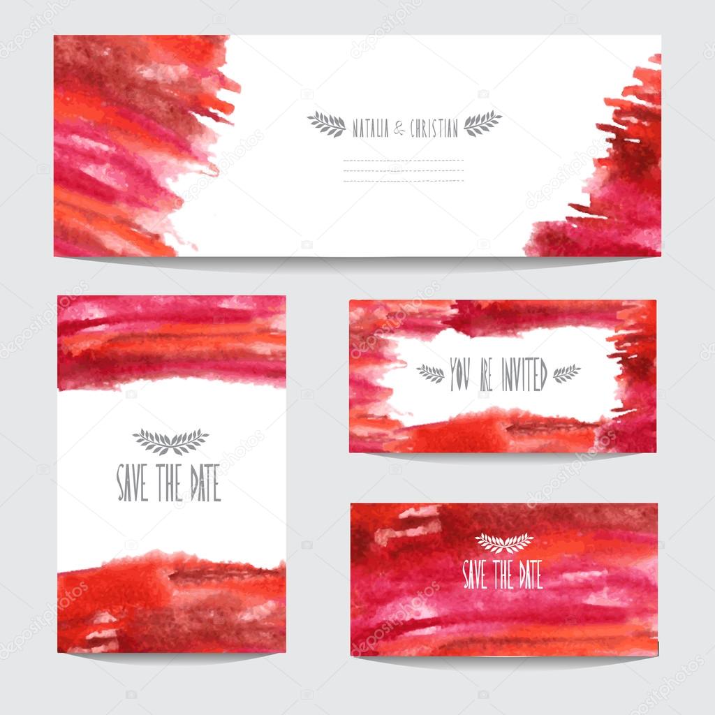 watercolor cards set