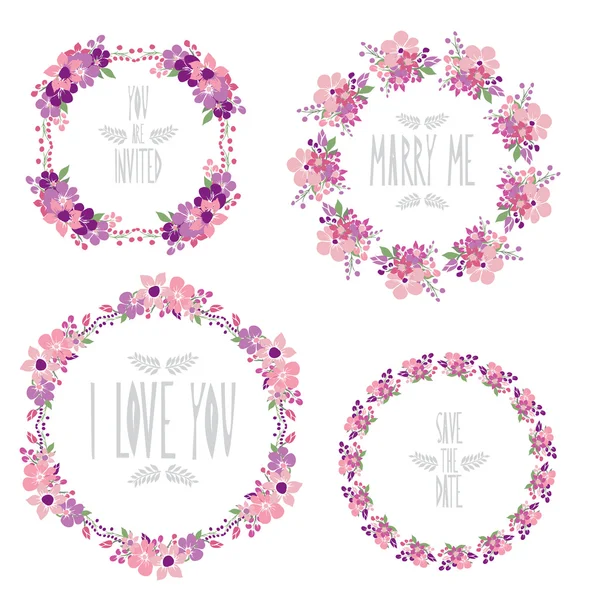 Floral frames set — Stock Vector