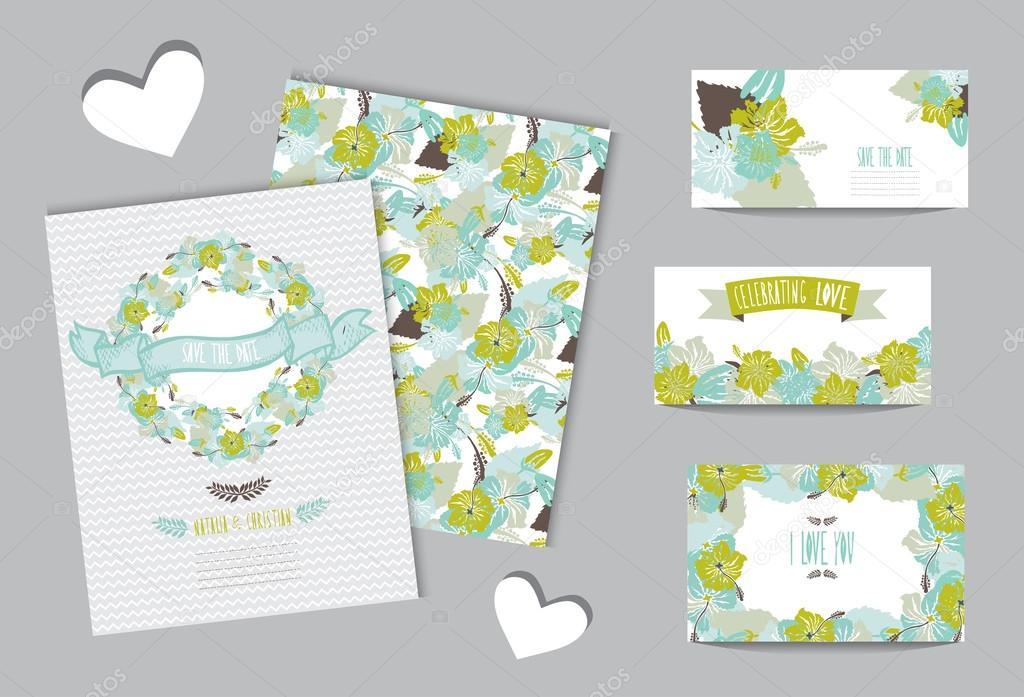 floral cards set