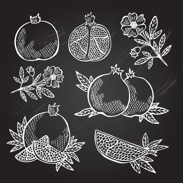 Frutas dibujadas a mano — Vector de stock