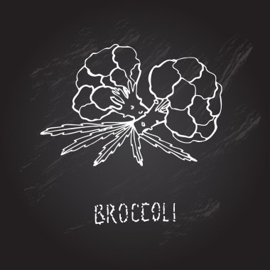 elle çizilmiş brokoli