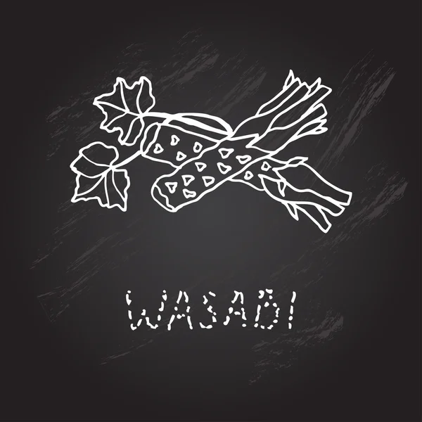 Χέρι συντάσσονται wasabi — Διανυσματικό Αρχείο