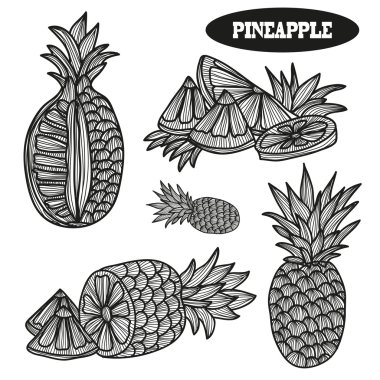 Elle çizilmiş ananas