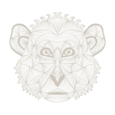 elle çizilmiş dekoratif maymun