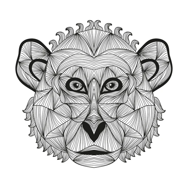 Hand drawn decorative monkey — Stock Vector