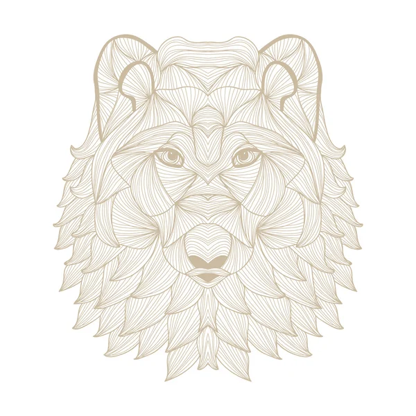 Loup décoratif dessiné à la main — Image vectorielle