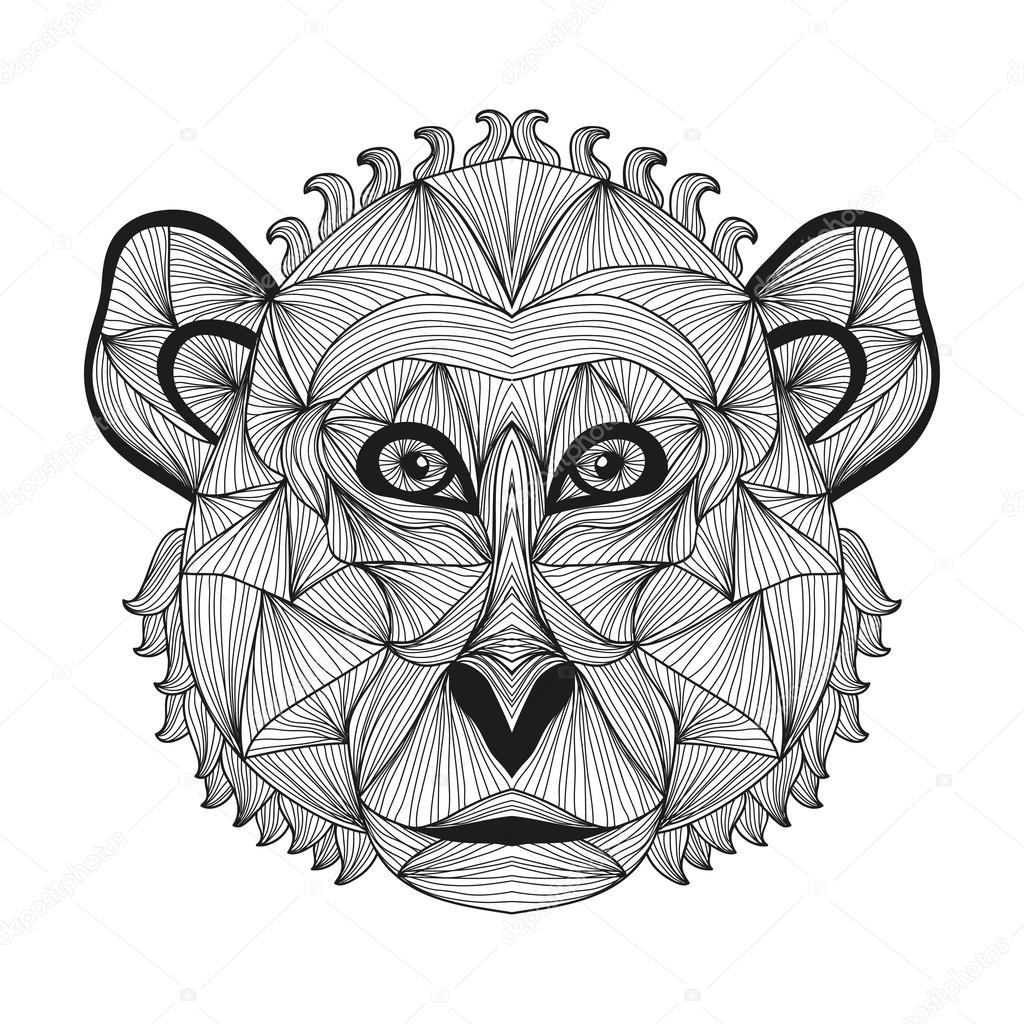 hand drawn decorative monkey