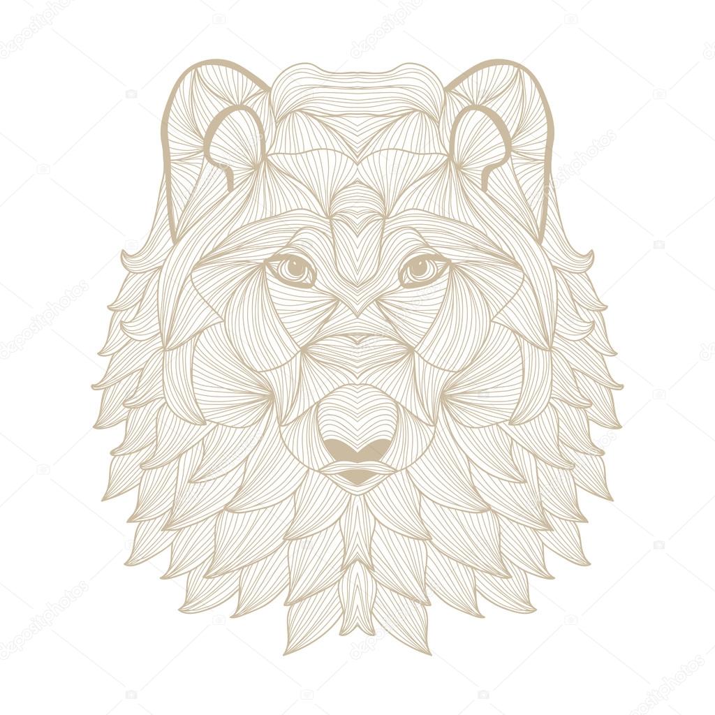 hand drawn decorative wolf