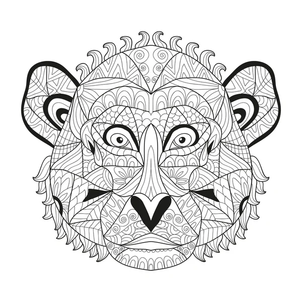 Hand drawn decorative monkey — Stock Vector