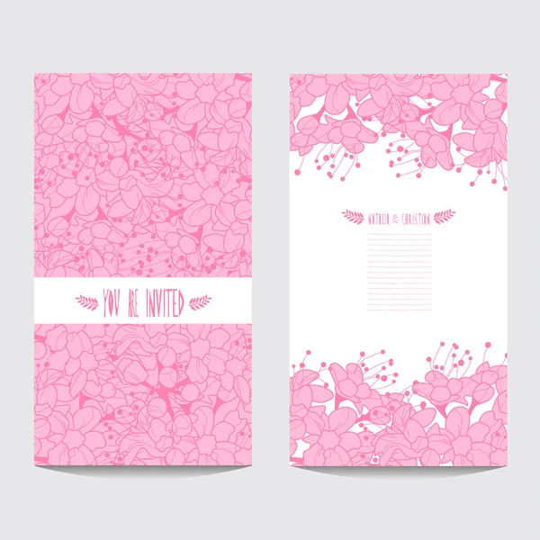 Conjunto de tarjetas florales — Vector de stock