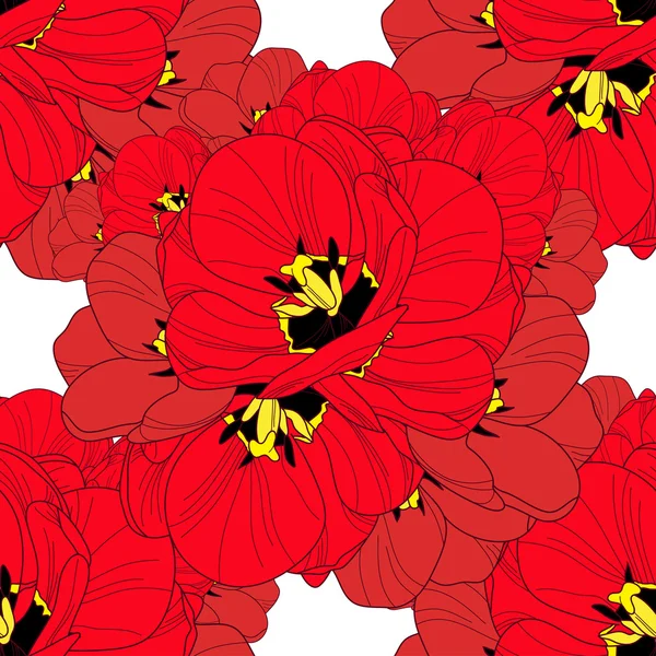 Bloemen naadloos patroon — Stockvector