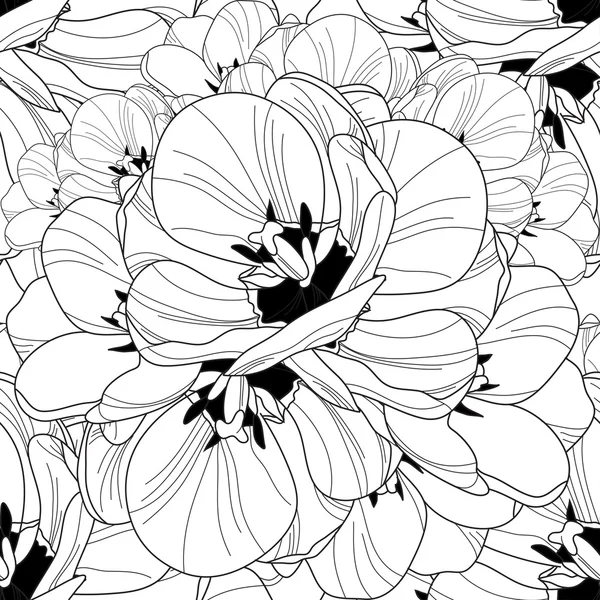 Bloemen naadloos patroon — Stockvector